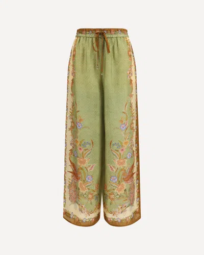 Zimmermann Indra Relaxed Pants In Green