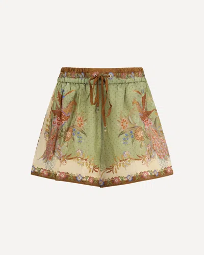 ZIMMERMANN INDRA RELAXED SILK DRAWSTRING SHORTS