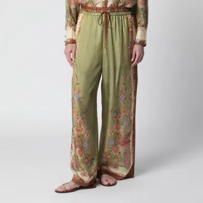Zimmermann Indra Relaxed Trousers With Floral Print In Multi
