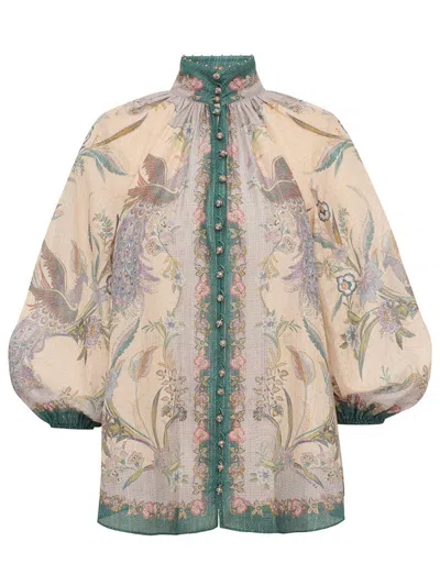 Zimmermann Indra Ruffled Blouse In Blue