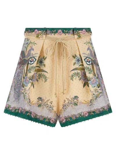 Zimmermann Indra Tuck Shorts In Multi