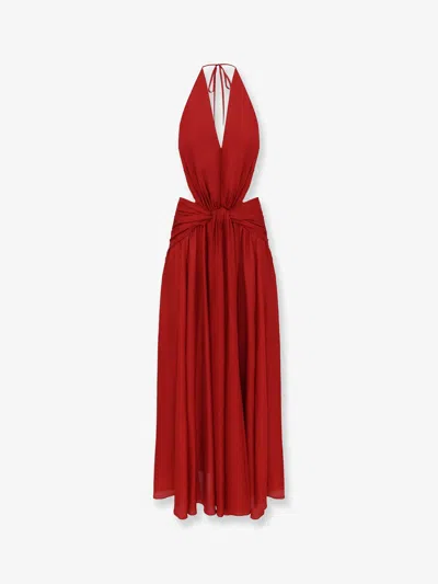 Zimmermann Indra Silk Dress In Red