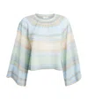 Zimmermann Indra Stripe Bell-sleeve Top In Multi