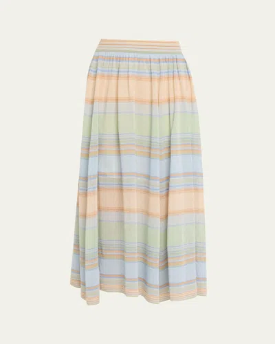Zimmermann Indra Stripe Circle Skirt In Multi