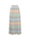 Zimmermann Indra Stripe Circle Skirt In Multi