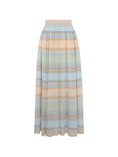 ZIMMERMANN INDRA STRIPE LONG SKIRT
