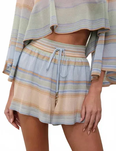 Zimmermann Indra Stripe Short In Blue Multi