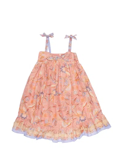 Zimmermann Kids' Indra Tie-front Dress In Pink