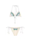 Zimmermann Printed Crochet-trimmed Bikini In White