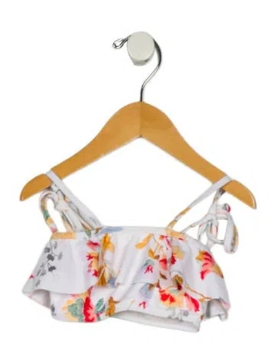 Pre-owned Zimmermann Babies' Infant Girls' Belle Frill Two-piece Swimsuit In Pink/white/yellow