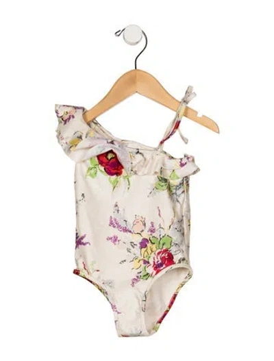 Pre-owned Zimmermann Babies' Infant Girls' Flower Print Swimwear In Neutrals