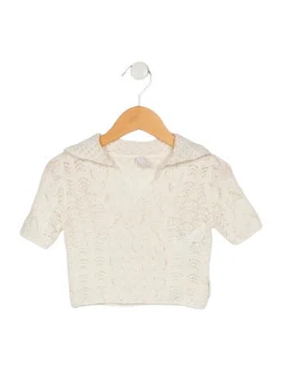 Pre-owned Zimmermann Babies' Infant Girls Short Sleeve Knitwear Shirt In Neutrals