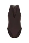 Zimmermann Brown Stretch Viscose Dawning Bodysuit In Black