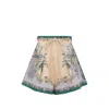 Zimmermann Womens Cream Scarf Floral Indra Tuck Printed Linen Shorts In Multi