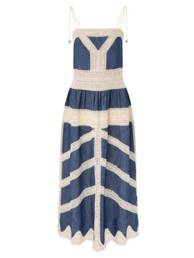 Zimmermann Awaken Denim Mini Dress In Black