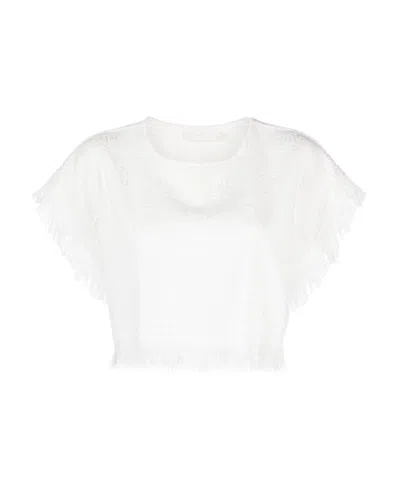 Zimmermann Item O-neck Short-sleeved T-shirt In White