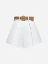 Zimmermann Acacia Belted Pleated Textured-cotton Shorts