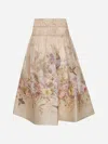 Zimmermann Women Ivory Linen And Silk Drawn Illuminate Midi Skirt In Neutral
