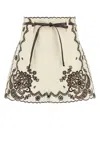Zimmermann Womens Ivory Chocolate Ascension Embroidered Linen Shorts Xs In Neutral