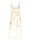 Zimmermann Womens Balance Floral-print Linen Midi Dress White Hydrangea Xs In Multi