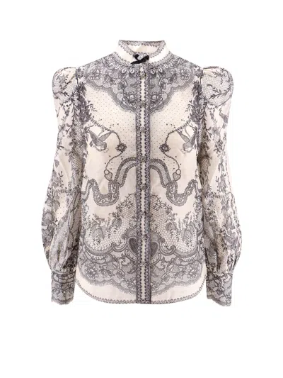 Zimmermann Ivory Linen Shirt In Beige