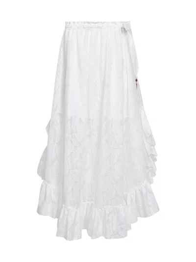 Zimmermann Ivory Printed Cotton Blend Daylight Maxi Skirt In Neutral