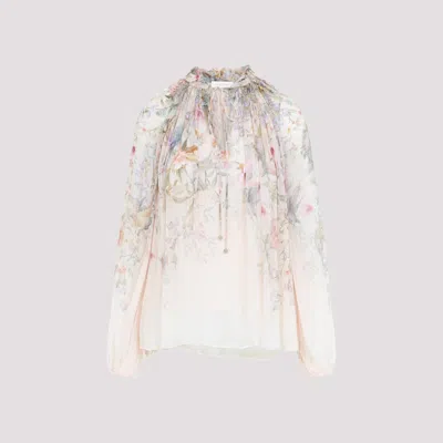Zimmermann Ivory Rebellion Billow Viscose Blouse In Neutral