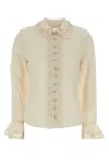 Zimmermann Silk Blouse With Lace Edges In Neutral