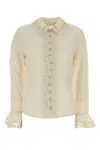 Zimmermann Silk Blouse With Lace Edges In Neutral
