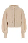 Zimmermann Ivory Boucle Hypnotic Bomber Jacket In Neutral