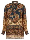 Zimmermann Jacobean Patterned Silk Shirt In Navy