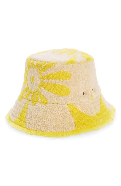 Zimmermann Terry-cloth Bucket Hat In Yellow/cream