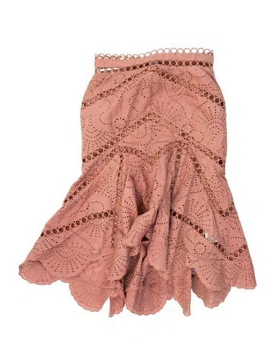 Pre-owned Zimmermann Jasper Fan Mini Skirt In Pink
