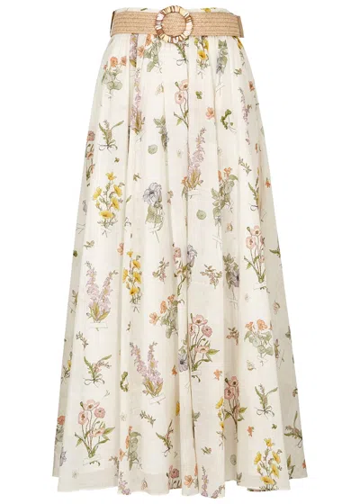 Zimmermann Jeannie Floral-print Cotton Maxi Skirt In Multicoloured