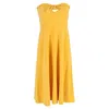 Zimmermann Jeannie Sweetheart Neck Tie-front Midi Dress In Yellow Cotton In Yellow