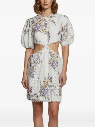 Pre-owned Zimmermann Jude Cutout Mini Dress In White