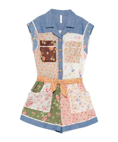 Zimmermann Kids' Jumpsuit In Blue Cotton