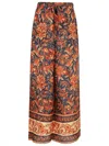Zimmermann + Net Sustain Junie Printed Organic Silk Wide-leg Pants In Dnf Dark Navy Floral