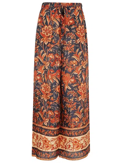 ZIMMERMANN JUNIE ALLOVER FLORAL PRINT WIDE-LEG TROUSERS