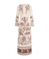 Zimmermann Junie Floral Long-sleeve Maxi Dress In Nude