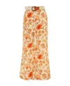 Zimmermann + Net Sustain Junie Belted Cropped Floral-print Linen Wide-leg Pants In Nude