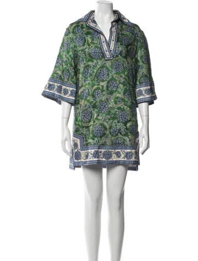 Pre-owned Zimmermann Junie Linen Top In Green