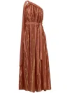 Zimmermann Junie Metallic Asymmetric Midi Dress In Braun