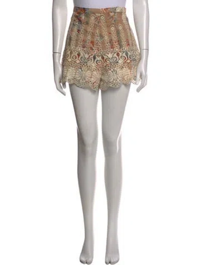 Pre-owned Zimmermann Junie Mini Shorts In Neutrals