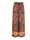 Zimmermann + Net Sustain Junie Printed Organic Silk Wide-leg Pants In Dark Blue