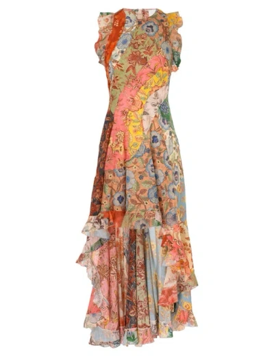 Zimmermann Junie Racer Back Midi Dress Spliced