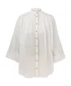 Zimmermann Junie Stitch-detail Ramie Blouse In White
