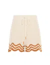 Zimmermann Junie Textured Knit Shorts Tan/cream In Neutral