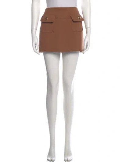 Pre-owned Zimmermann Kaleidoscope Pocket Mini Skirt In Brown
