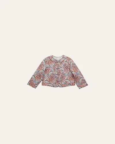 Zimmermann Kid's Aster Quilted Cotton Paisley Jacket In Multi
